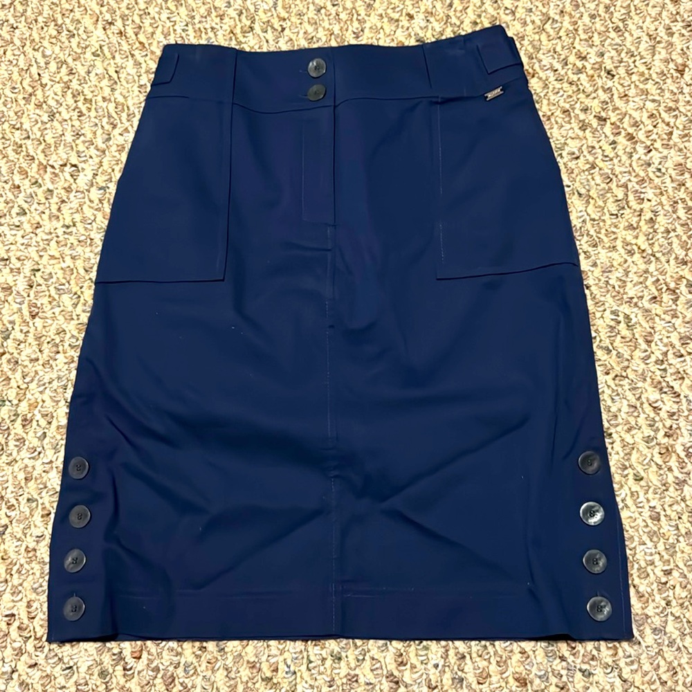 St. John Navy Side Button Skirt size 2